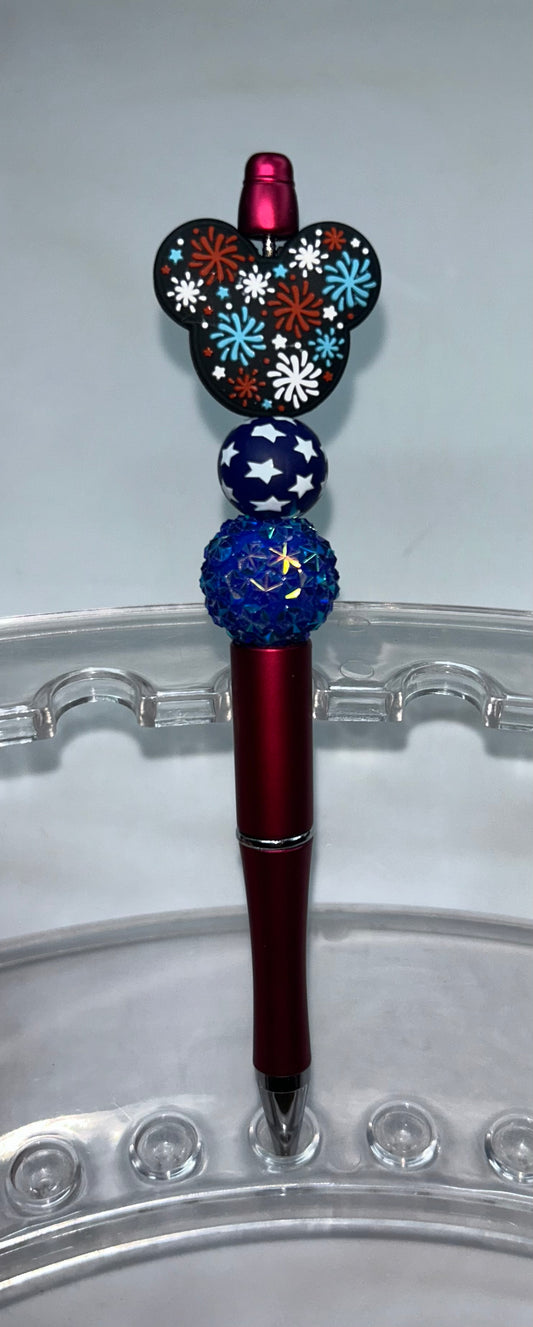 Mickey Head Fireworks Red Pen