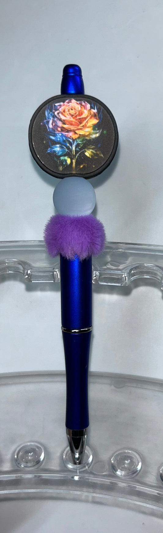 Round  Rose Blue Pen