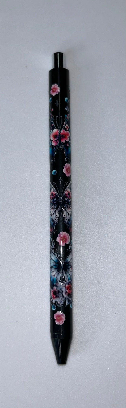 Butterflies Wrapped Black Pen