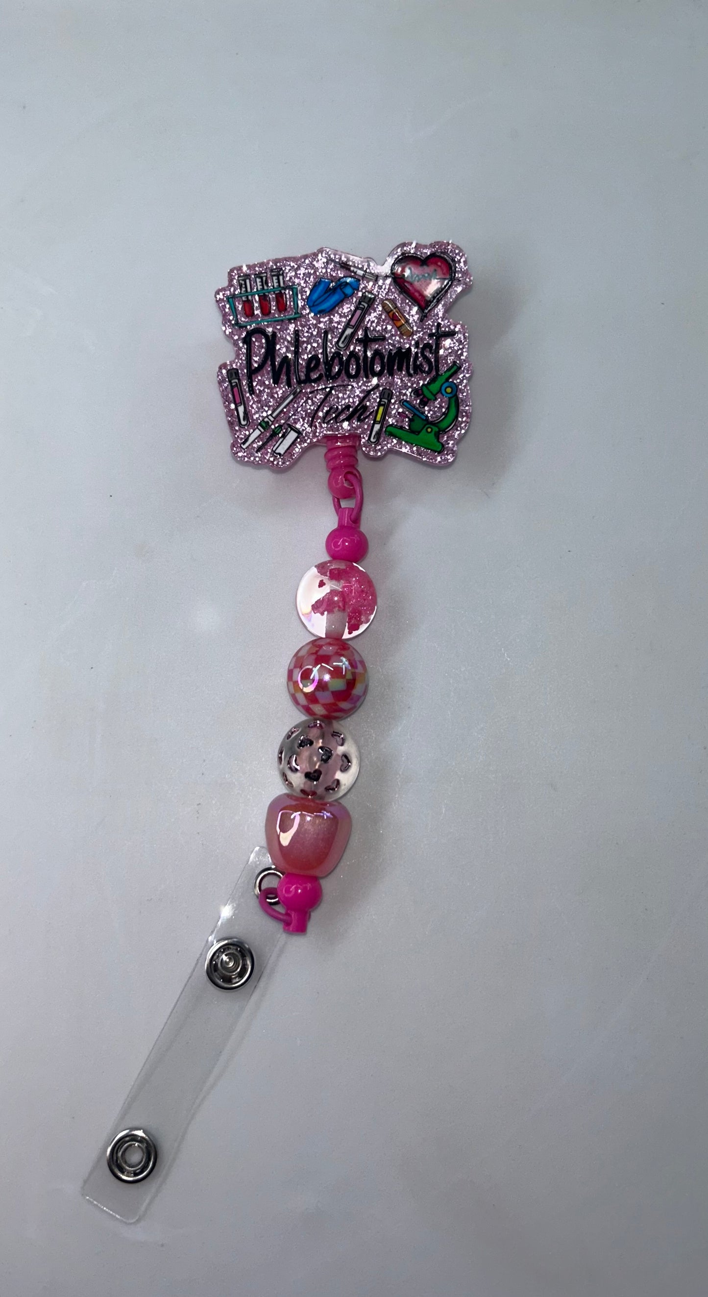 Phlebotomist Pink Badge Reel