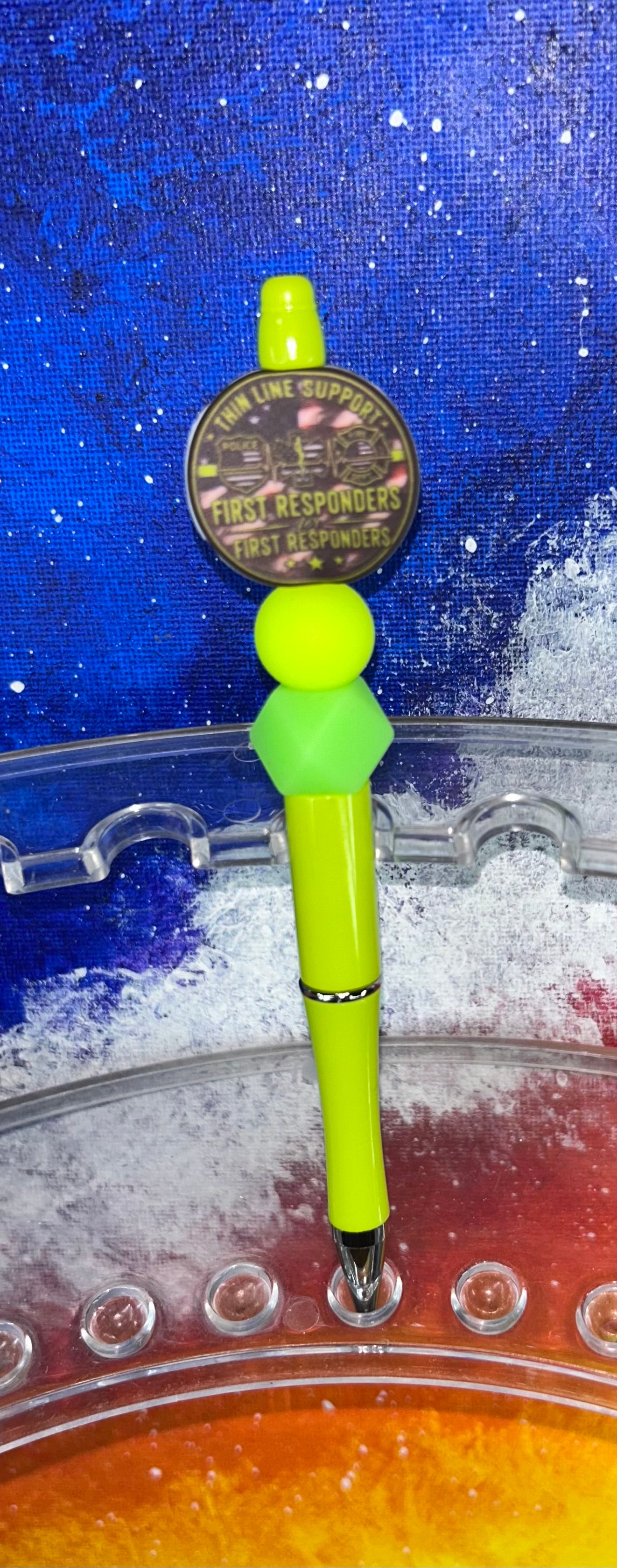 Thin Line Support Neon Green Pen