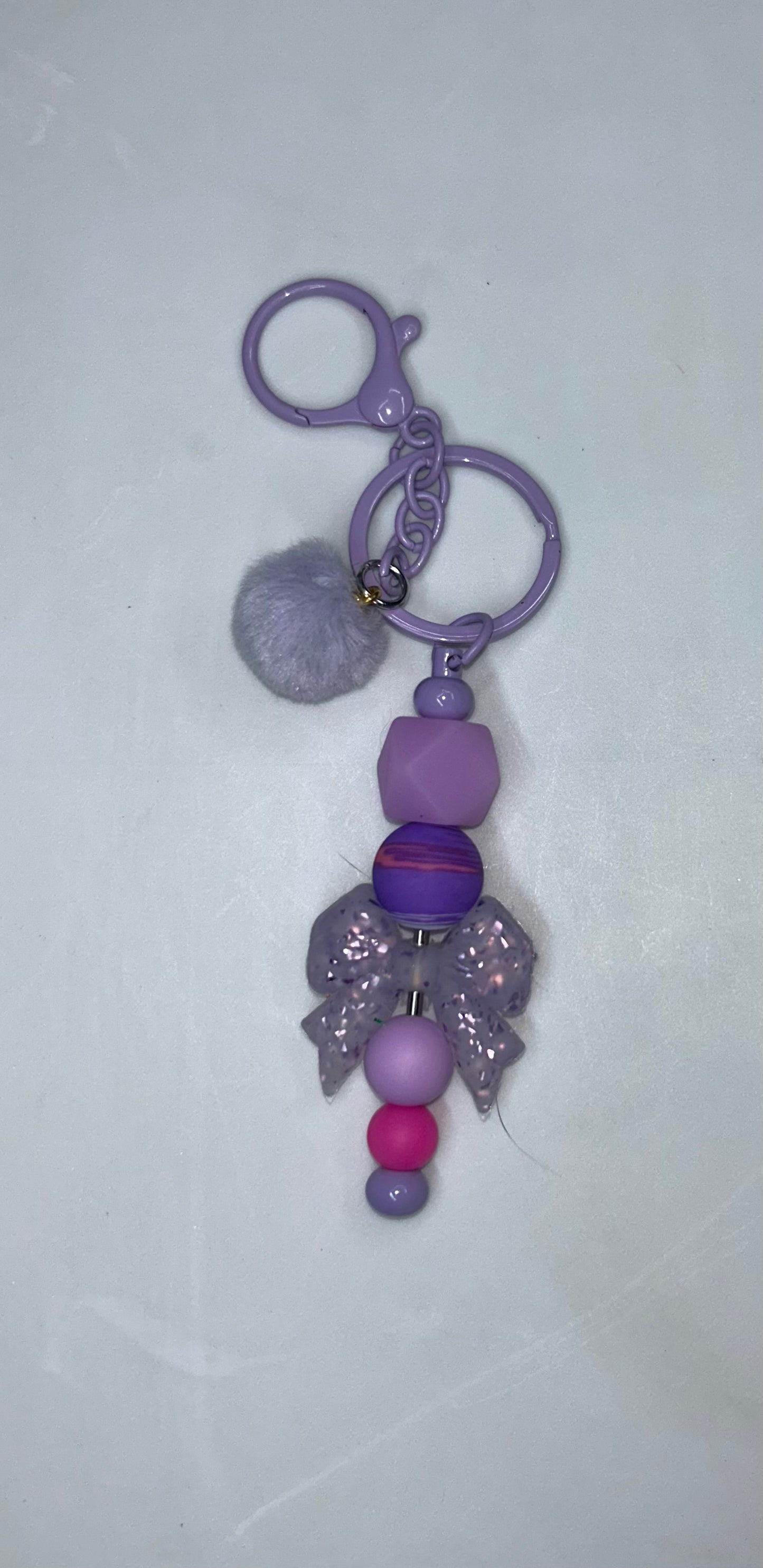 Purple Bow Key Chain