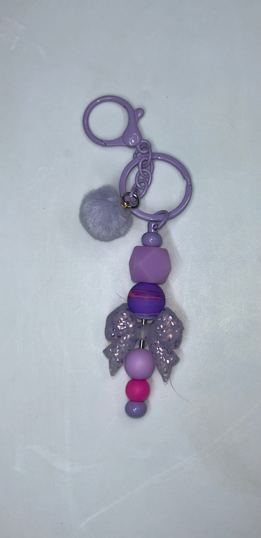 Purple Bow Key Chain