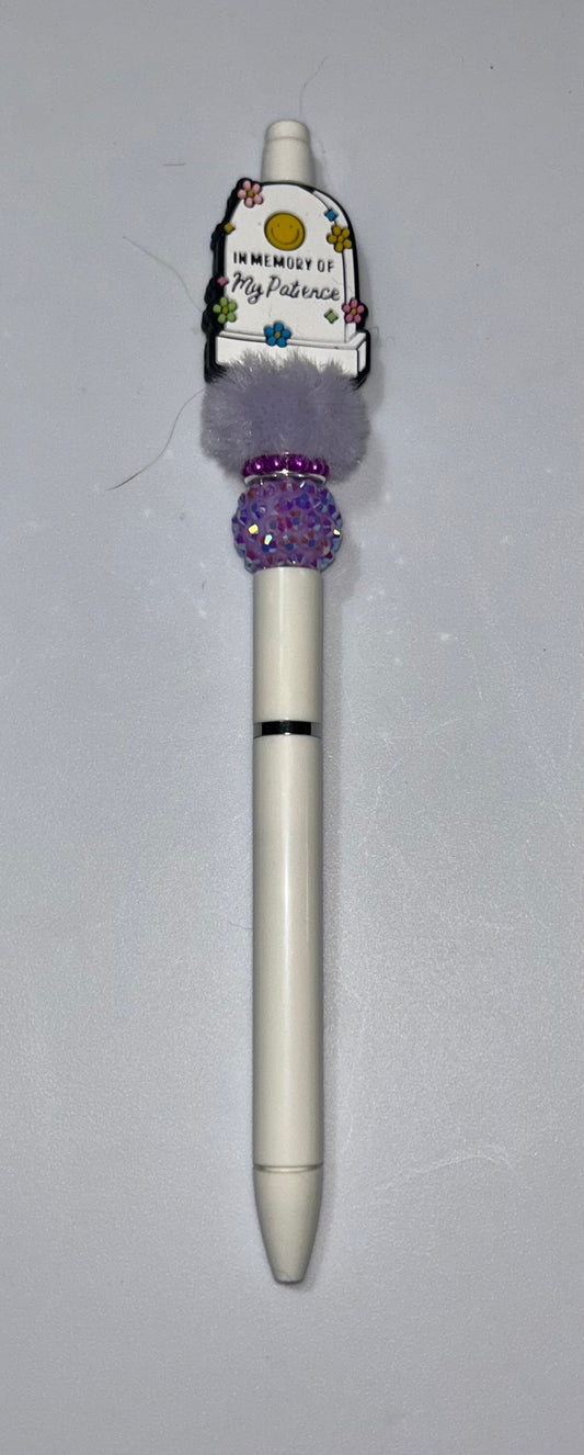In Memory Of My Patience White Pen