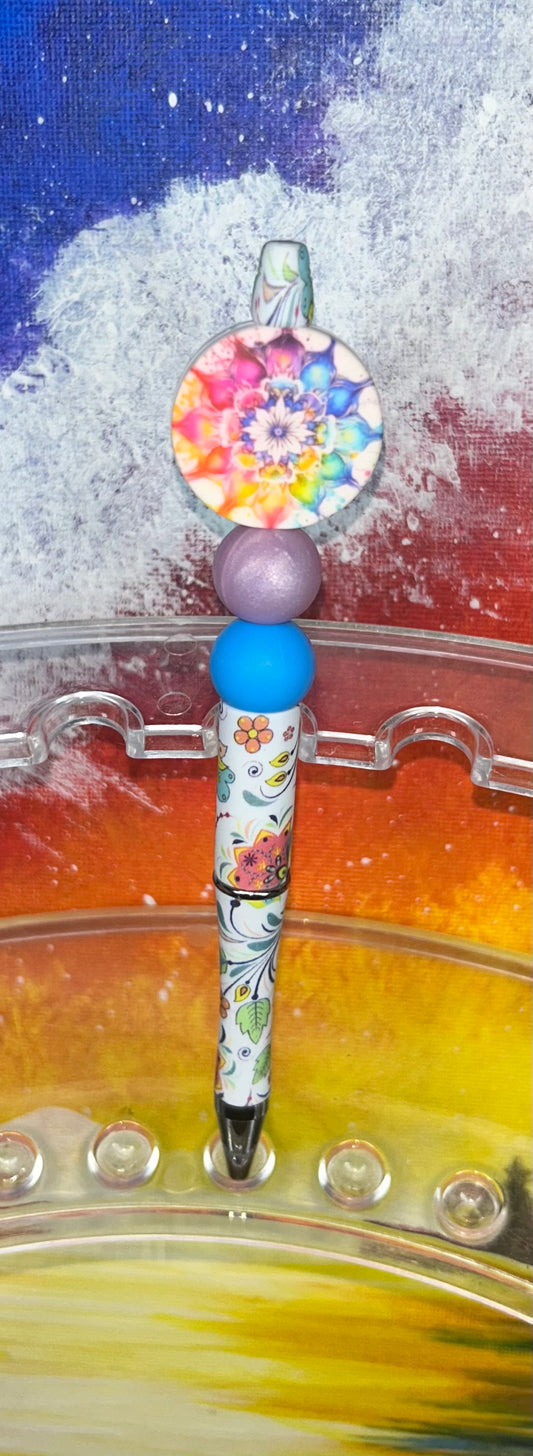 Rainbow Flower Floral Pen