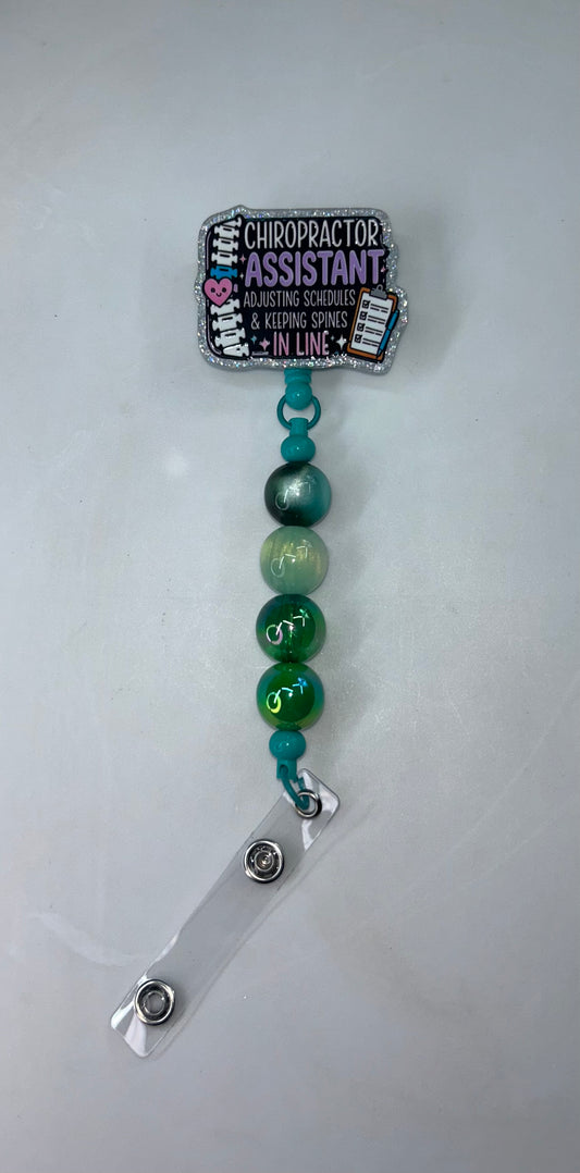 Chiropractor Assistant Adjusting Schedules & Keeping Spines In Line Badge Reel