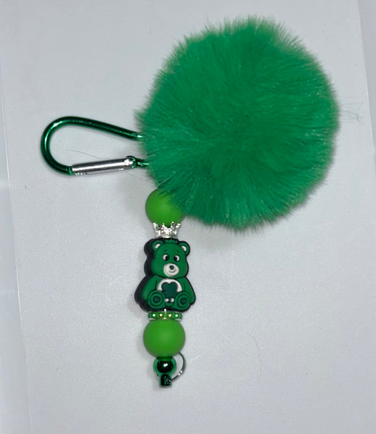 Carebear Green Pompom Keychain