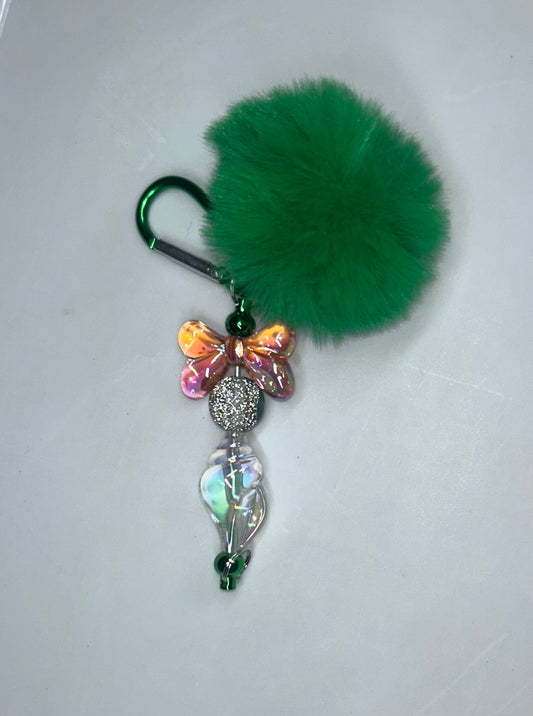 Shell Bow Green Key Chain