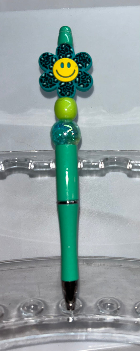 Green Smilie Flower Green Pen
