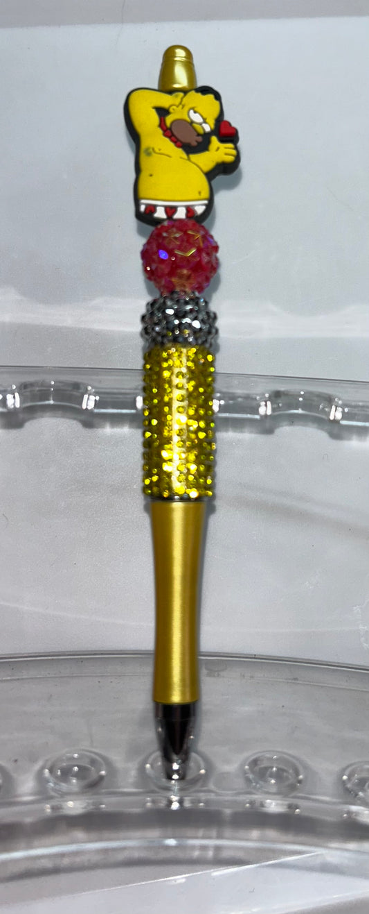 Homer With Heart Yellow Bling Pen