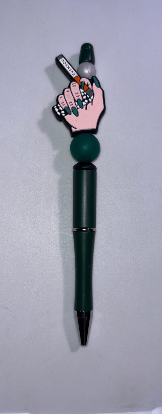F*** Off Finger Green Pen
