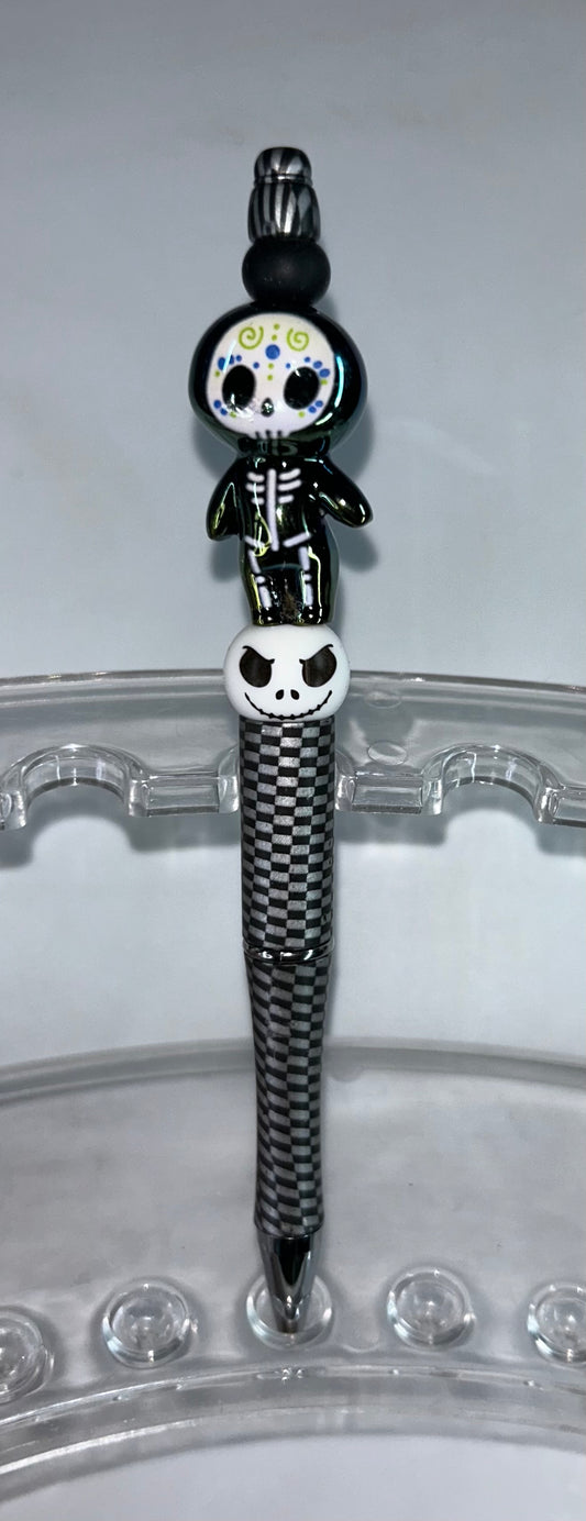 Acrylic Jack Silver Black Checkered Pen