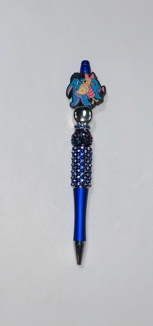 Eeyore and Piglet Blue Bling Pen