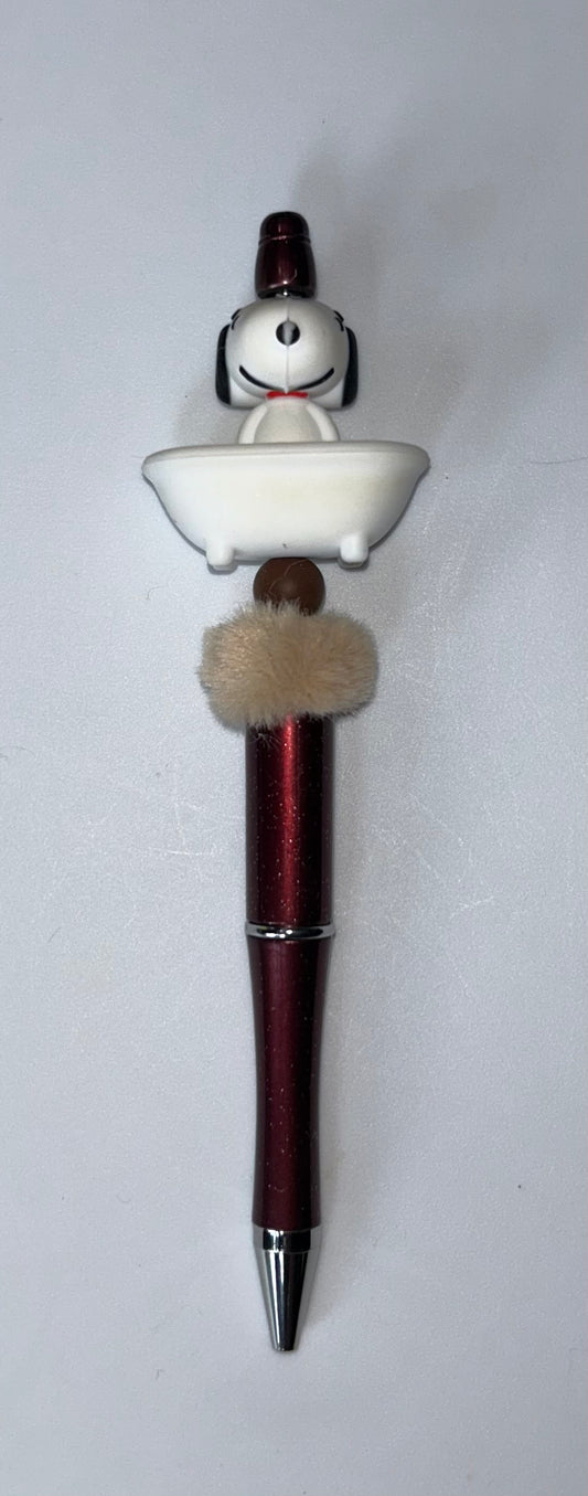Snoopy Tub Dark Red Pen