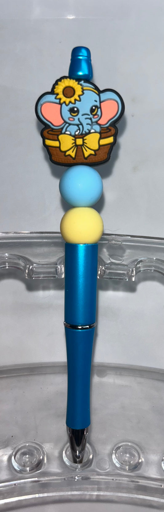 Elephant In Tub Blue Pen