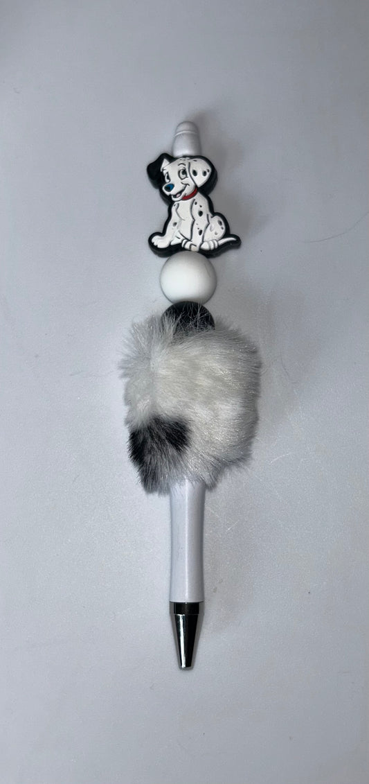 101 Dalmatian Black/White Pompom Pen