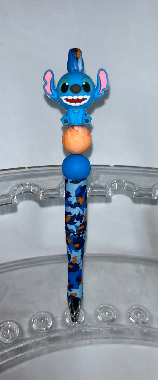 Stitch Blue Cow Print Pen