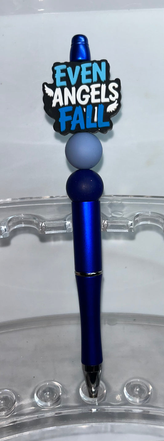 Even Angels Fall Blue Pen