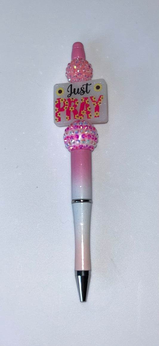 Pray Pink and White Pen