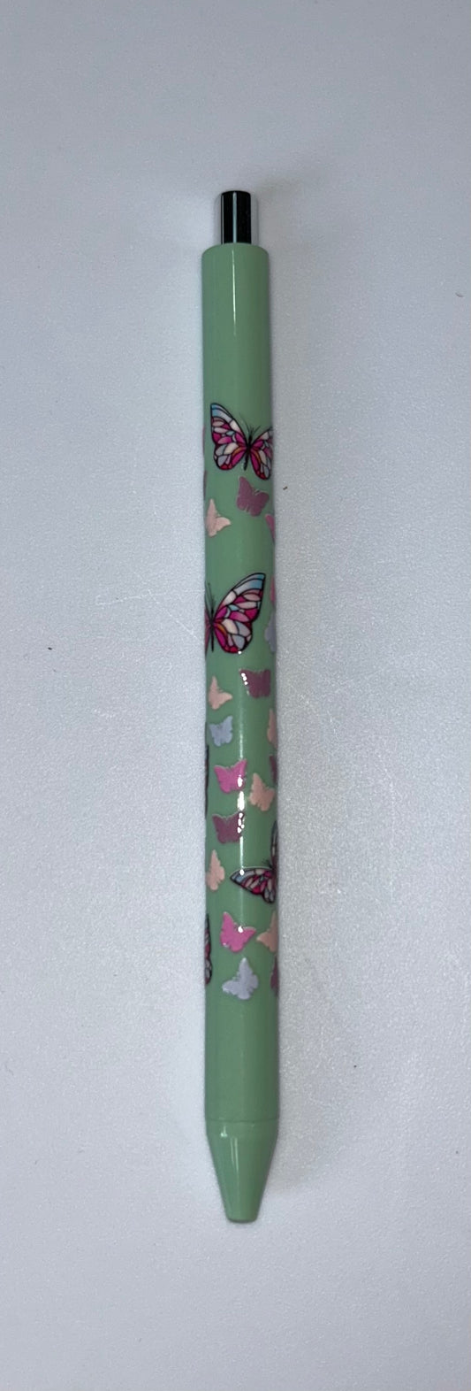 Butterflies Wrapped Green Pen