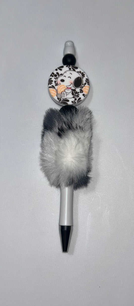 Snoopy Black/White PomPom Pen
