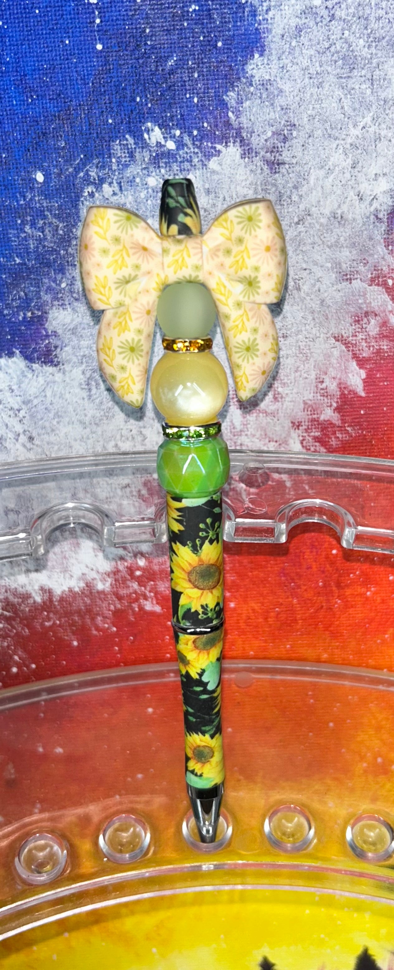 Flower Bow Black Sunflower Pen