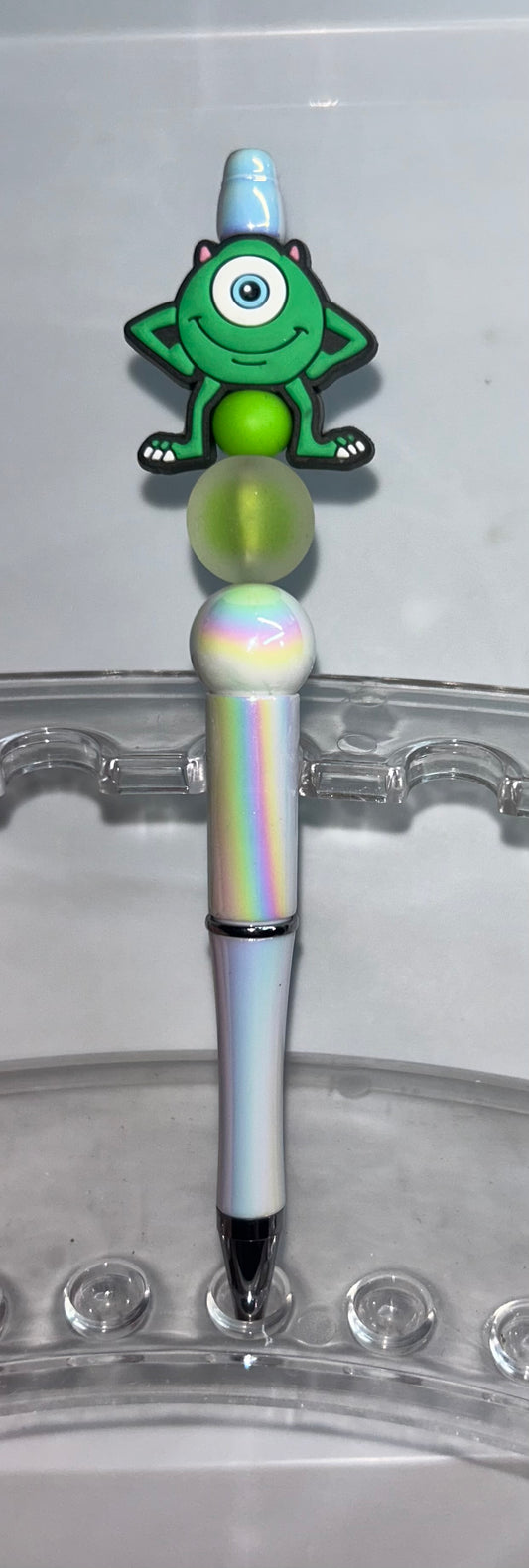 Mike Wazowski Head White Pearl Pen