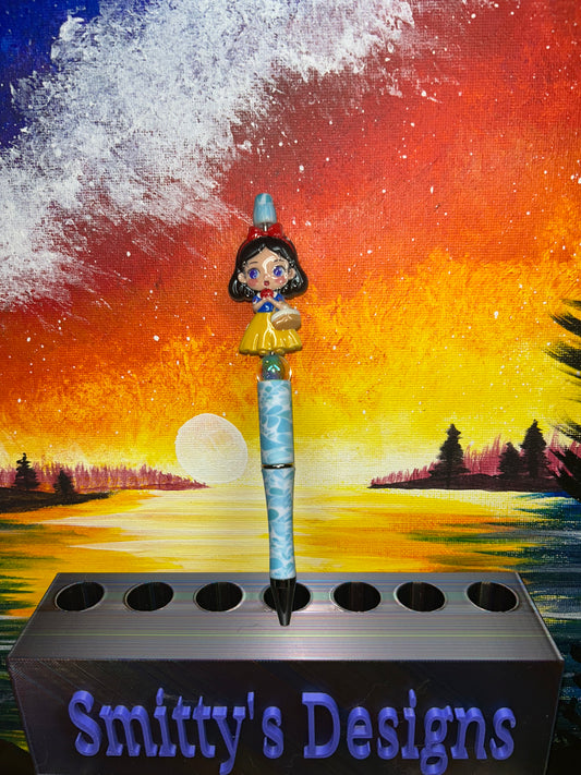 Snow White Blue Leaves Pen
