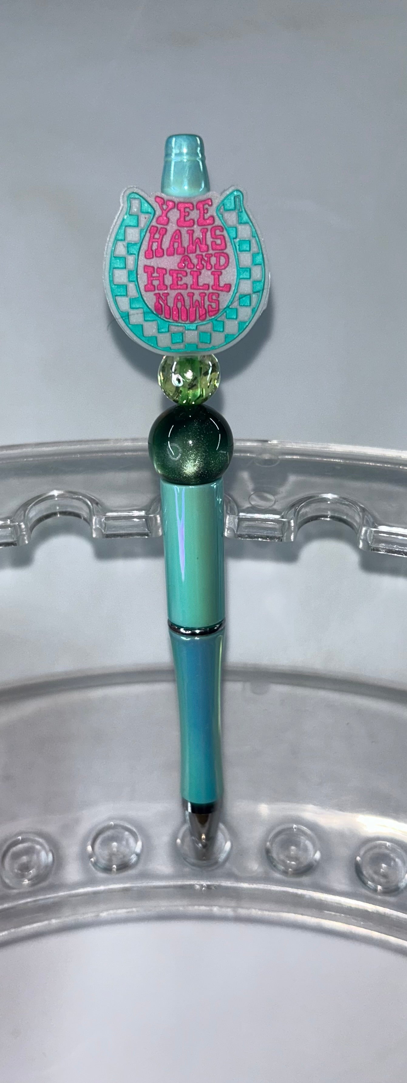 Yee Haws and Hell Naws Pearl Teal Pen