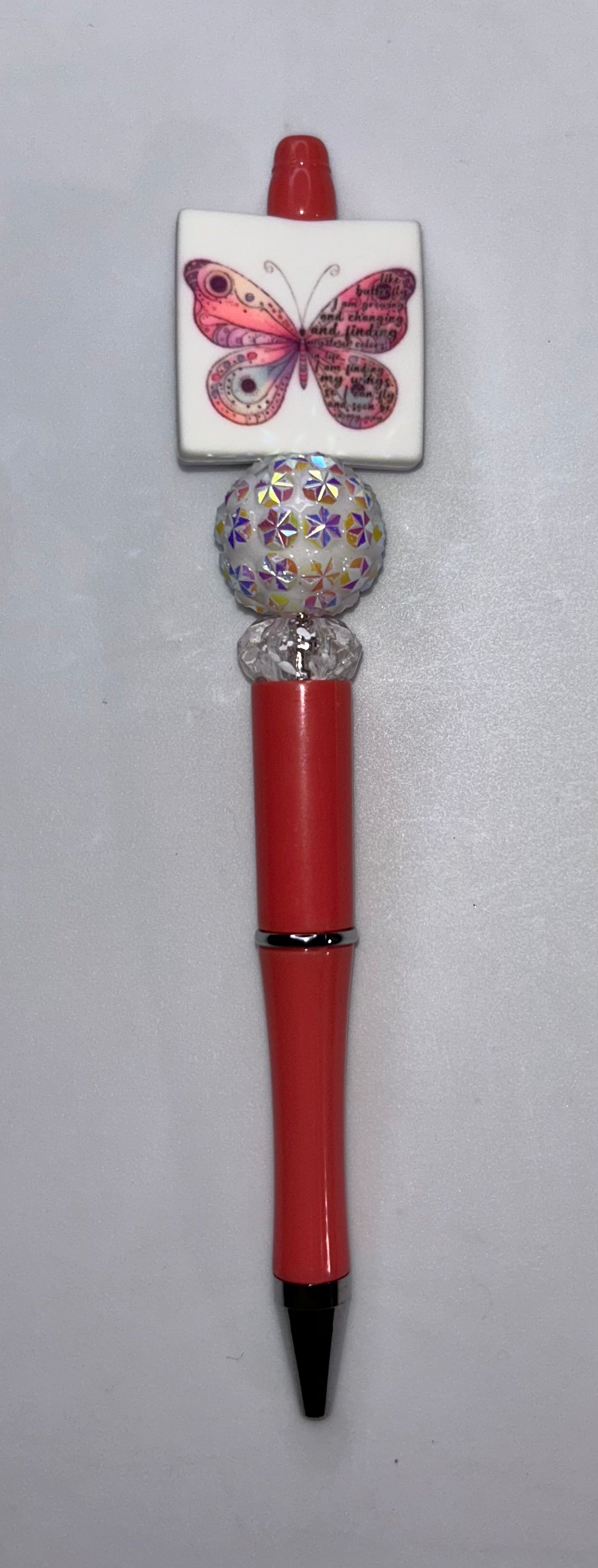 Butterfly Square Pink Pen