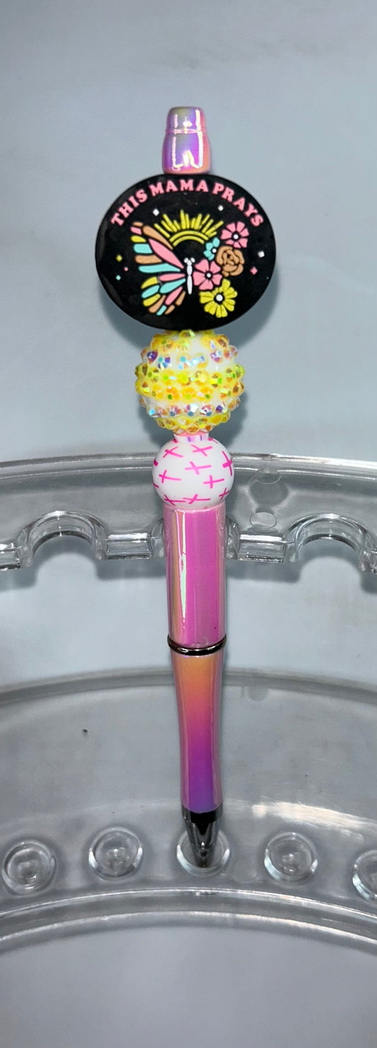 This Mama Prays Pearl Pink Pen