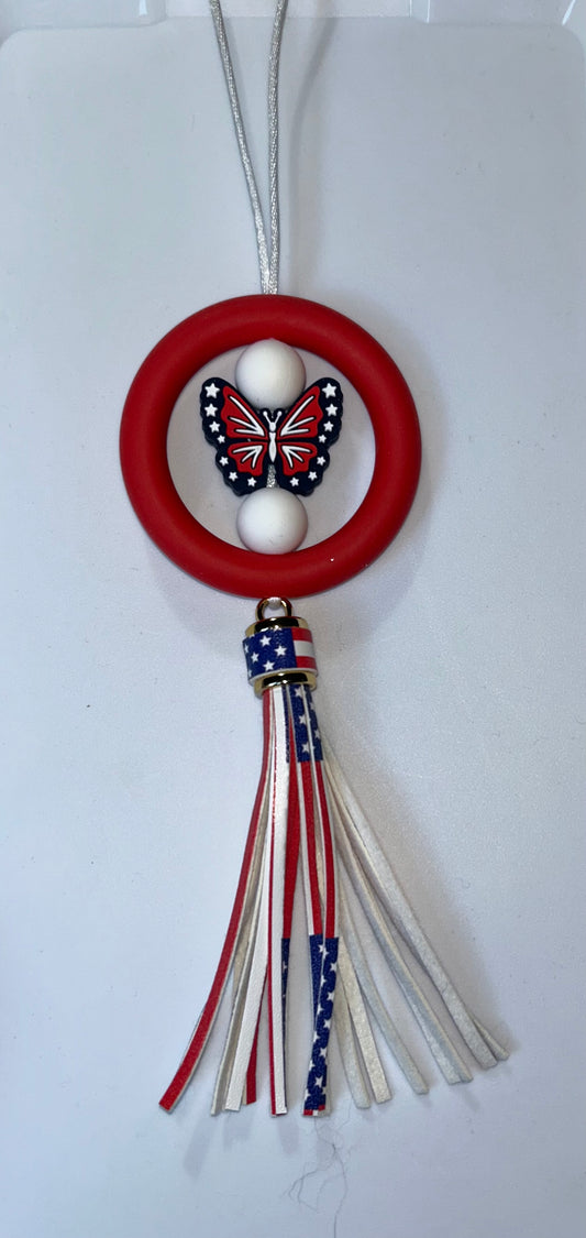 Patriotic Butterfly Car Charm