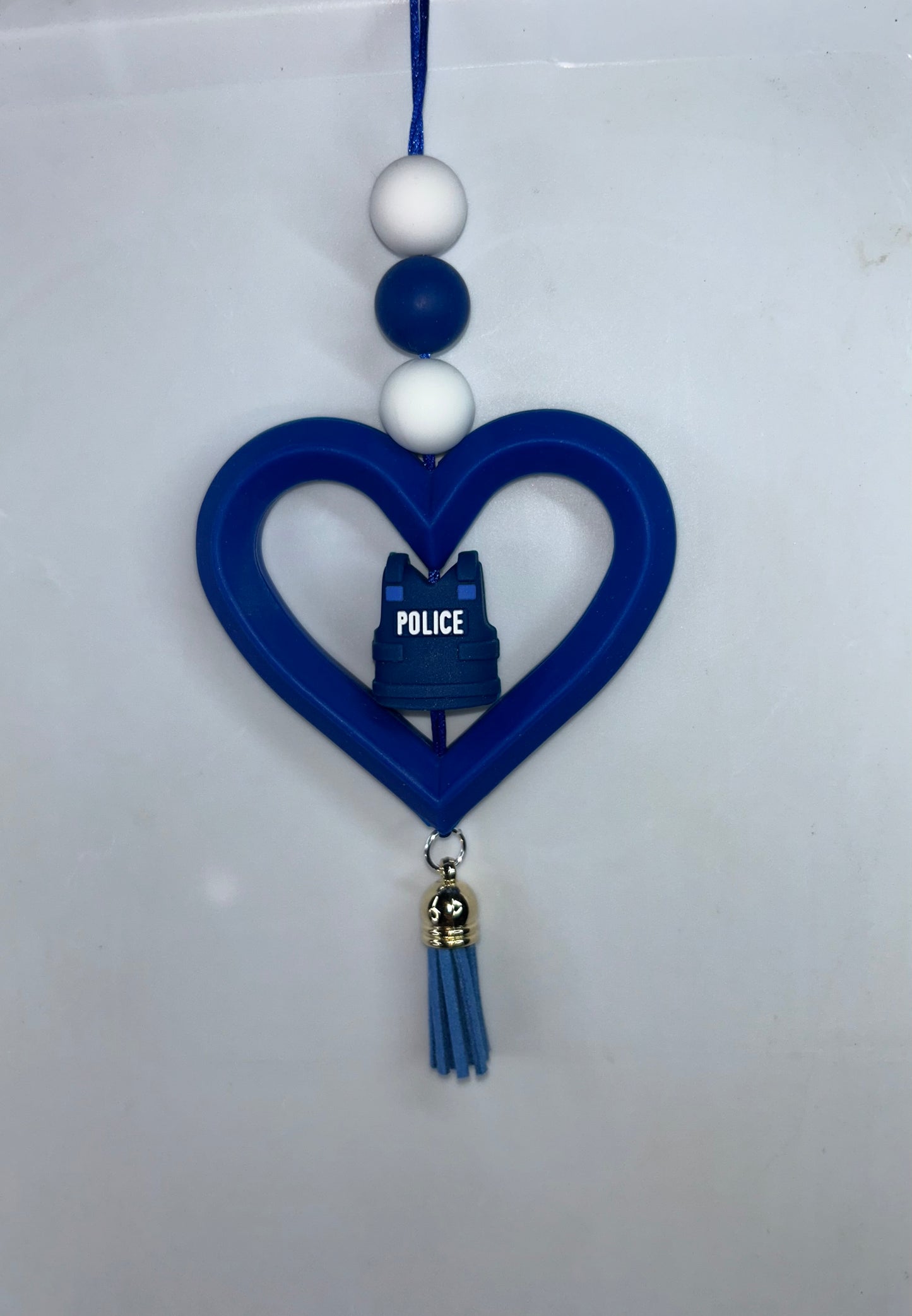 Police Vest Heart Car Charm