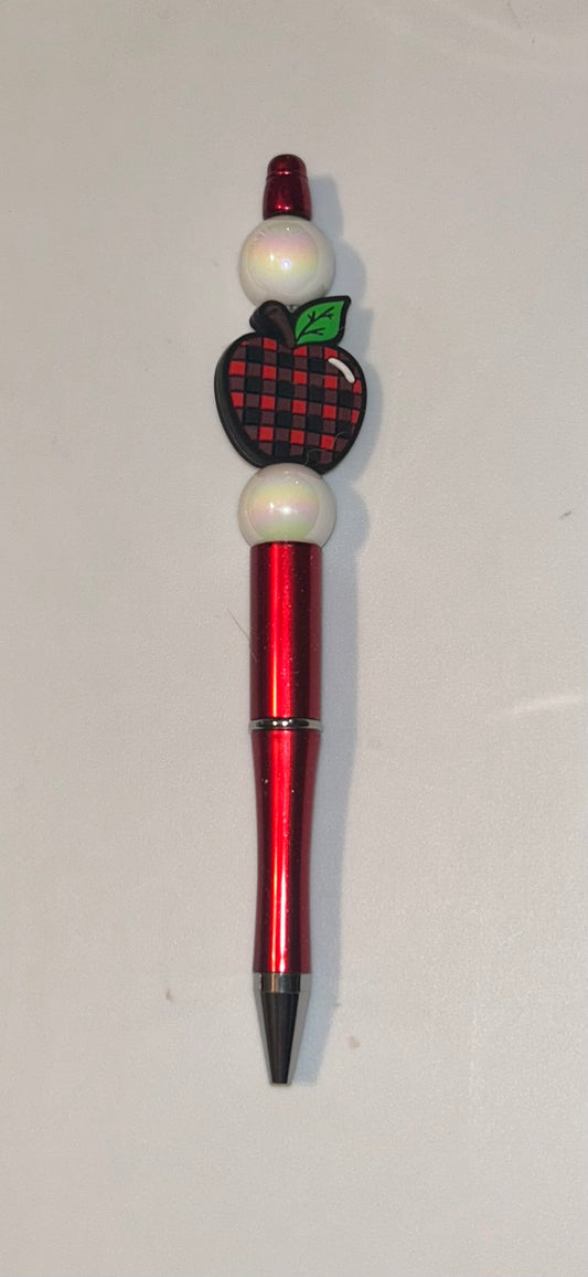 Checkered Apple Red Pen