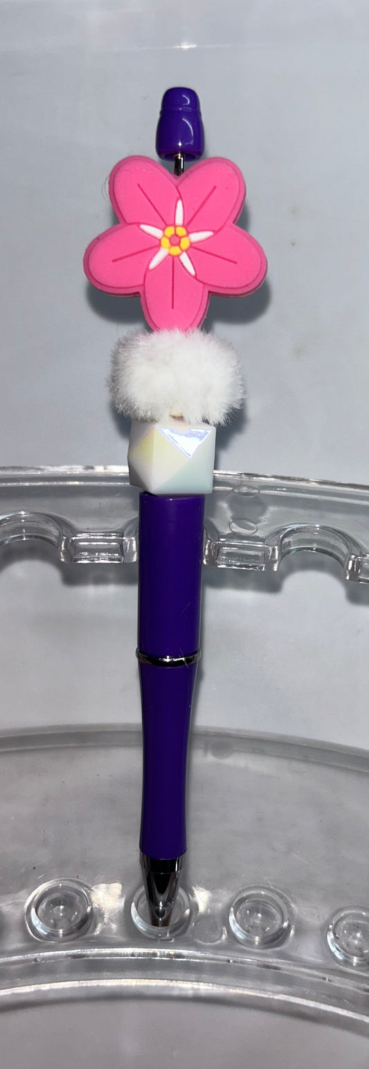 Pink Flower Purple Pen