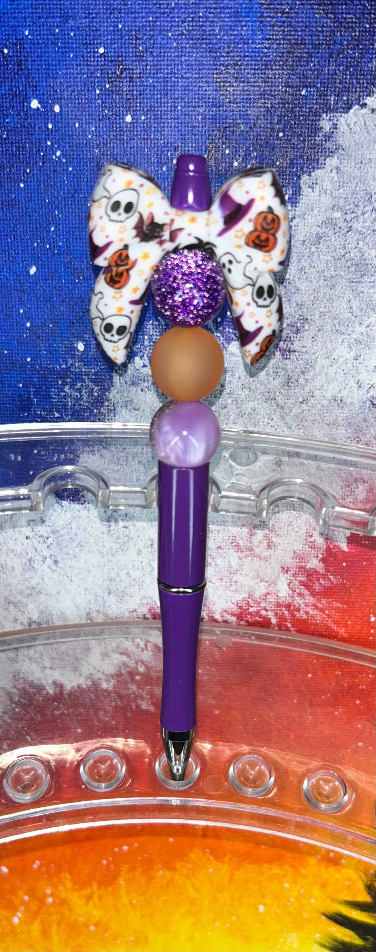 Halloween Bow Dark Purple Pen