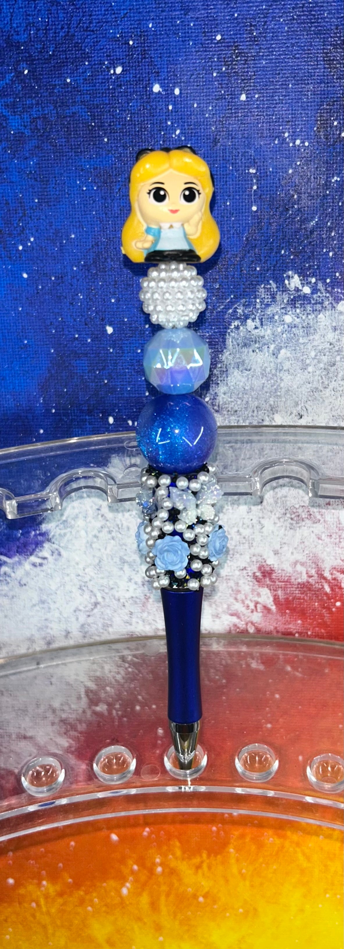 Alice In Wonderland Small Doorable Blue Pearl Pen