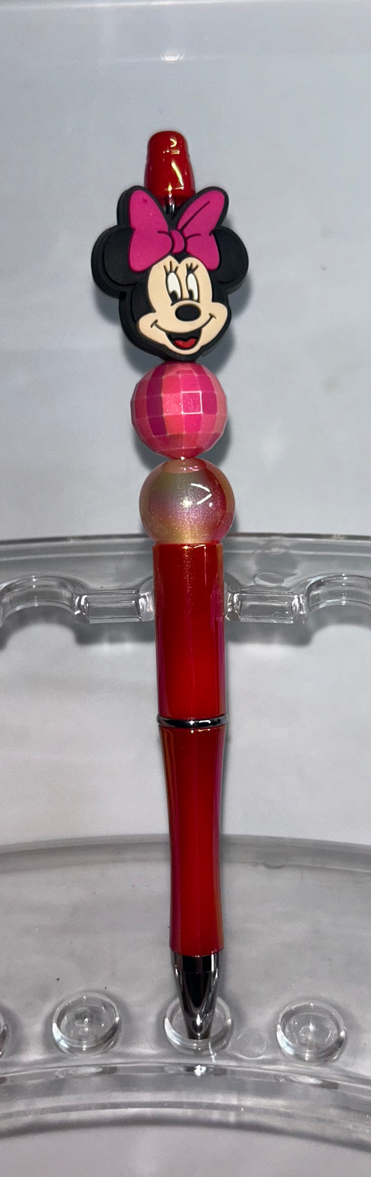 Minnie Head Red Shiny Pen