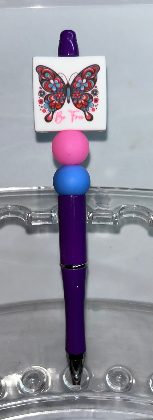 Be Free Butterfly Purple Pen