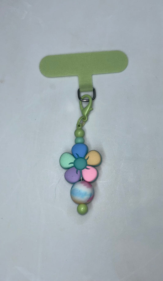 Colorful Flower Phone Charm