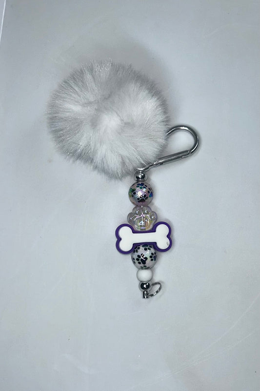 Dog Bone White Key Chain