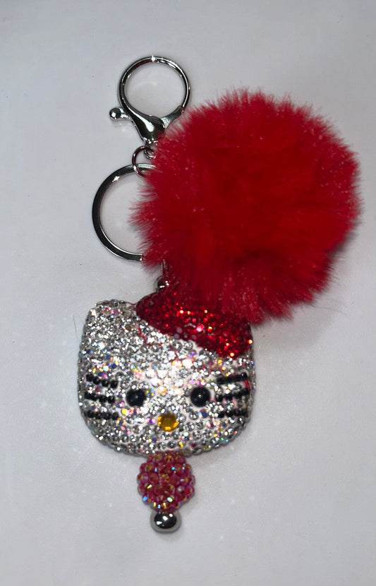 Hello Kitty Pompom Keychain