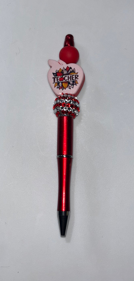Teacher Red Bling Pen
