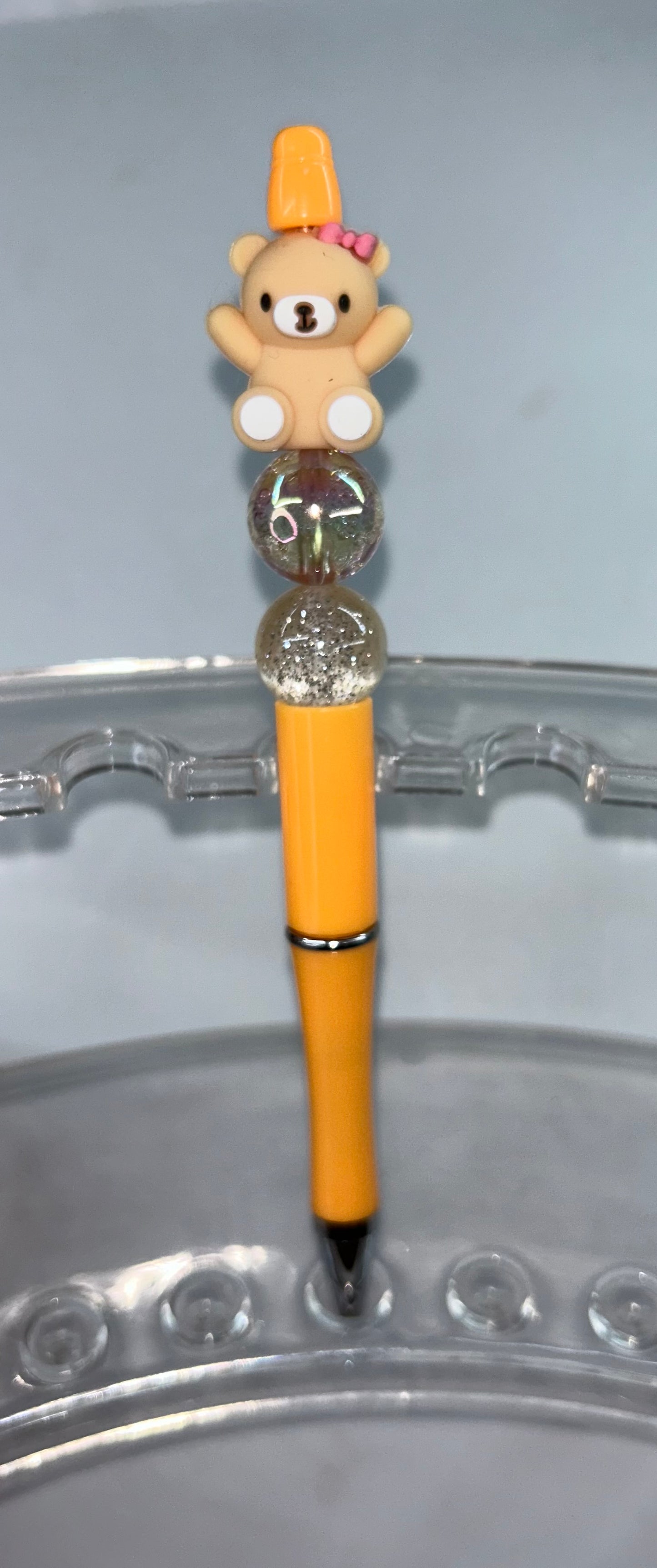 Teddy Bear Orange Pen