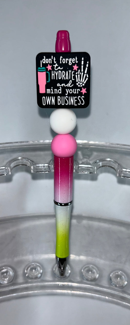 Don't Forget To Hydrate Pink/Yellow Ombre' Pen