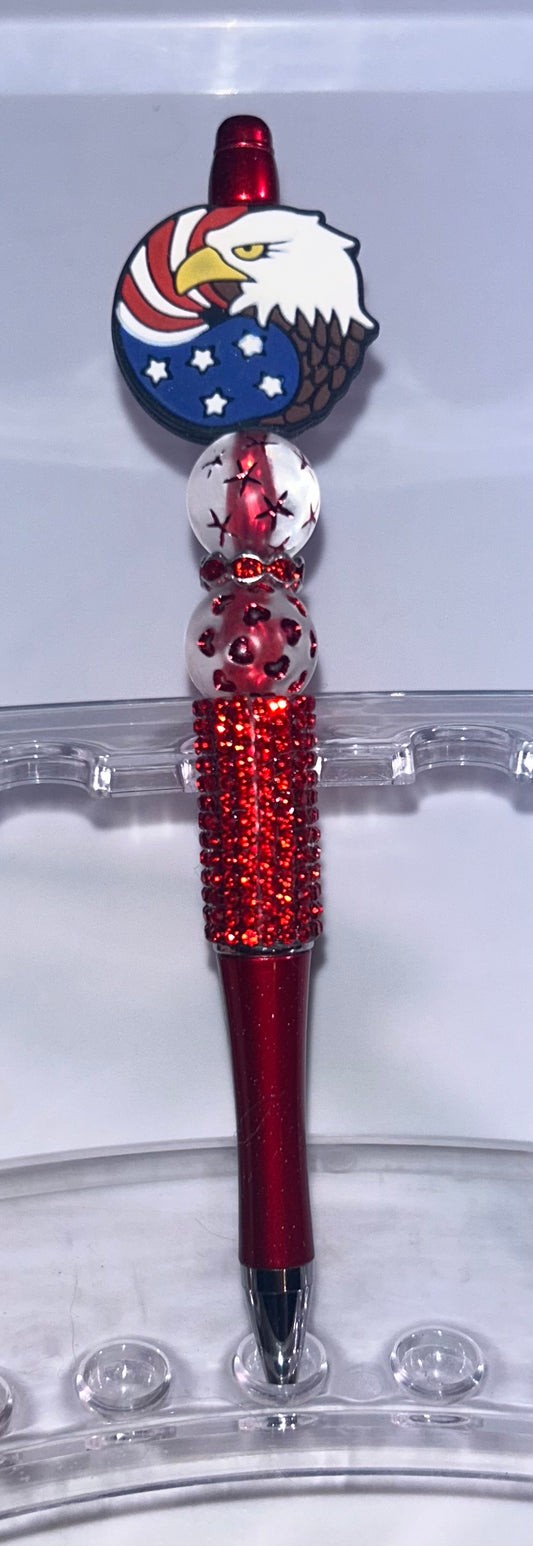 Hawk Flag Red Bling Pen