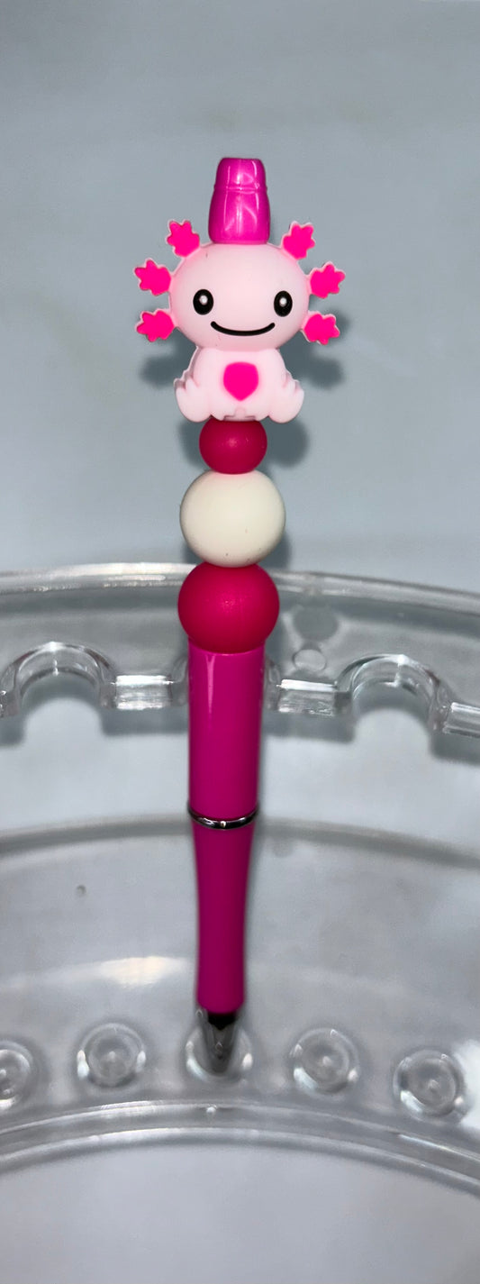 Pink Axolotl Pink Pen
