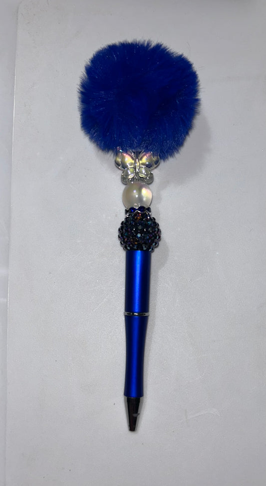 Butterfly Blue PomPom Pen