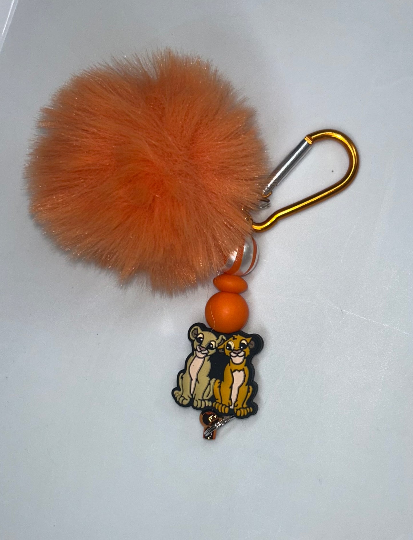 Simba and Nala Orange Key Chain