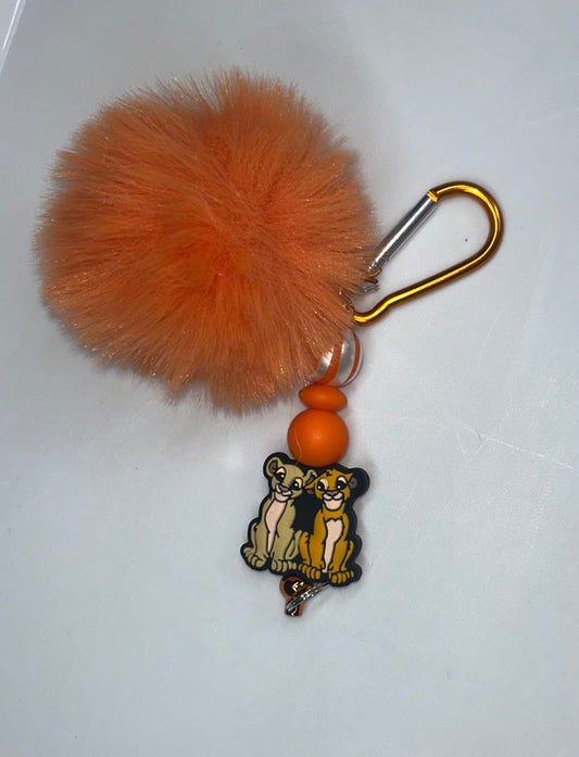 Simba and Nala Orange Key Chain